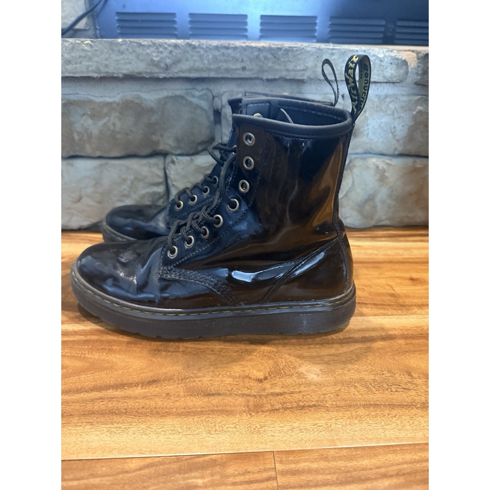 Dr. Martens Black Leather Zavala Combat Boots Men's Sz 7M AW004 Grunge 8 Eye